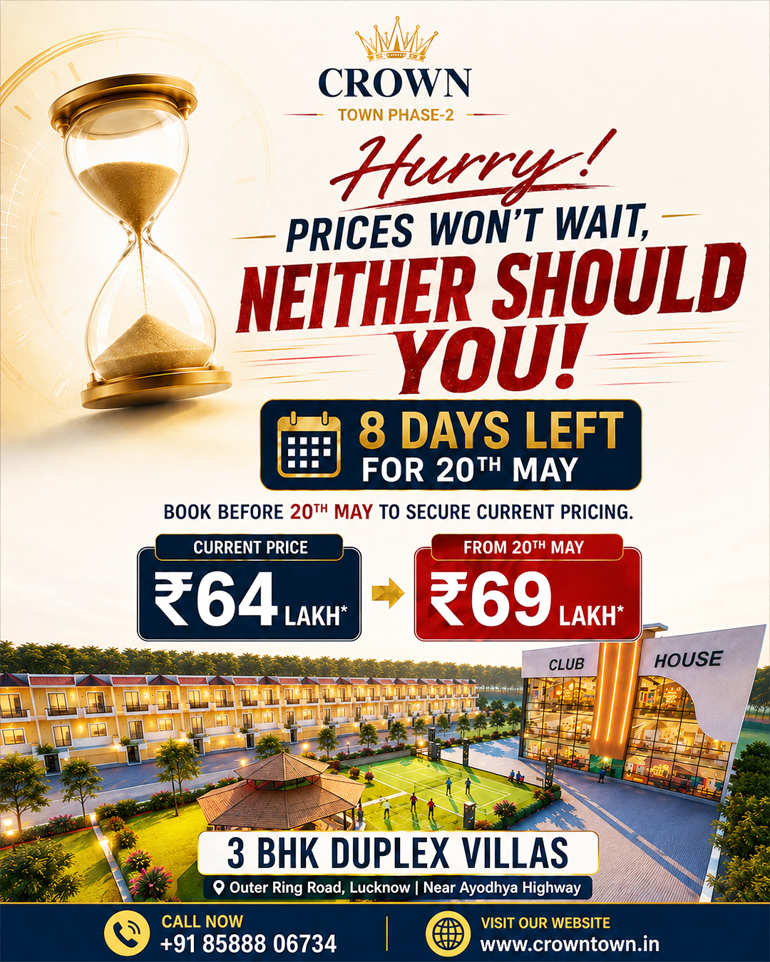 Crown Town Lucknow 3BHK Duplex Villa